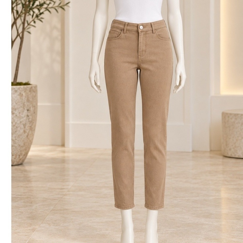 Lafayette 148 New York Womens Pants Thompson Slim Fit Tan Solid Size 10
